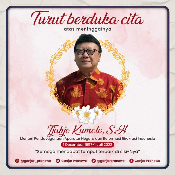 Tjahjo Kumolo Menpan RB Meninggal Dunia Simak di Sini