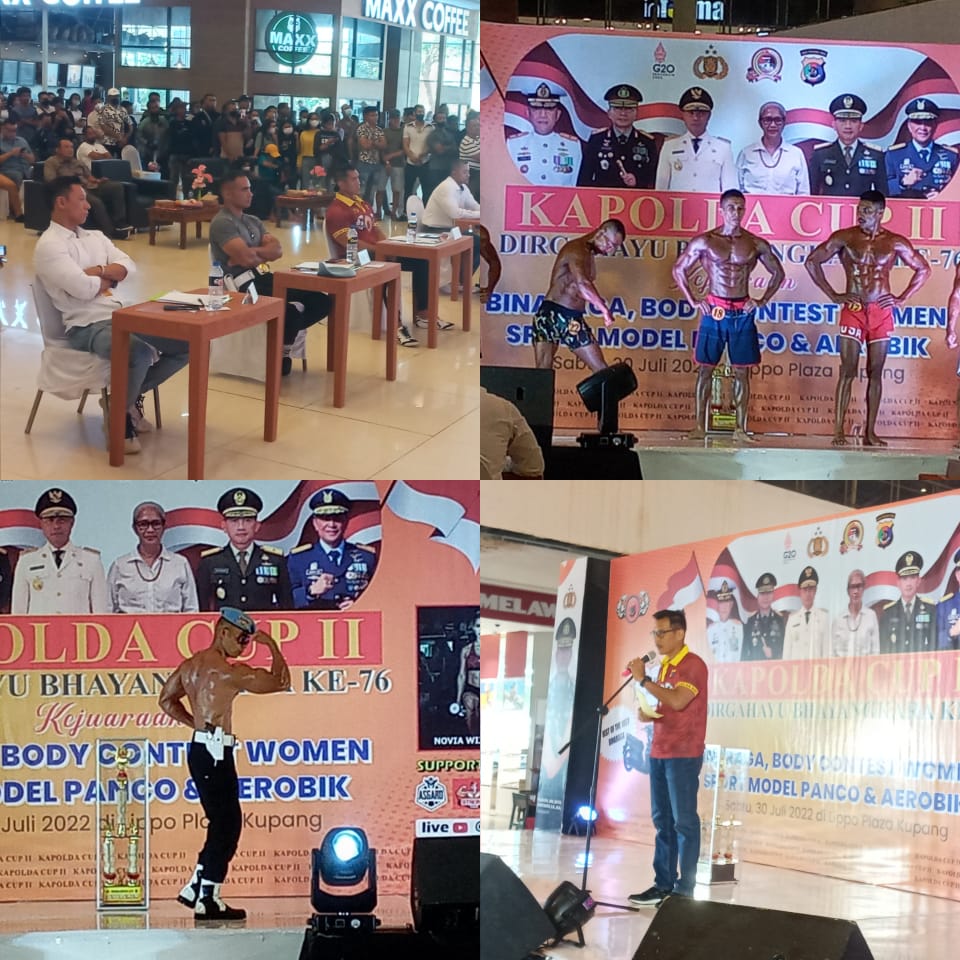Polda NTT Gelar Final Lomba Kapolda Cup II 2022 Kejuaraan Binaraga,Body Contest, Women Sport Model, Panco dan Aerobik